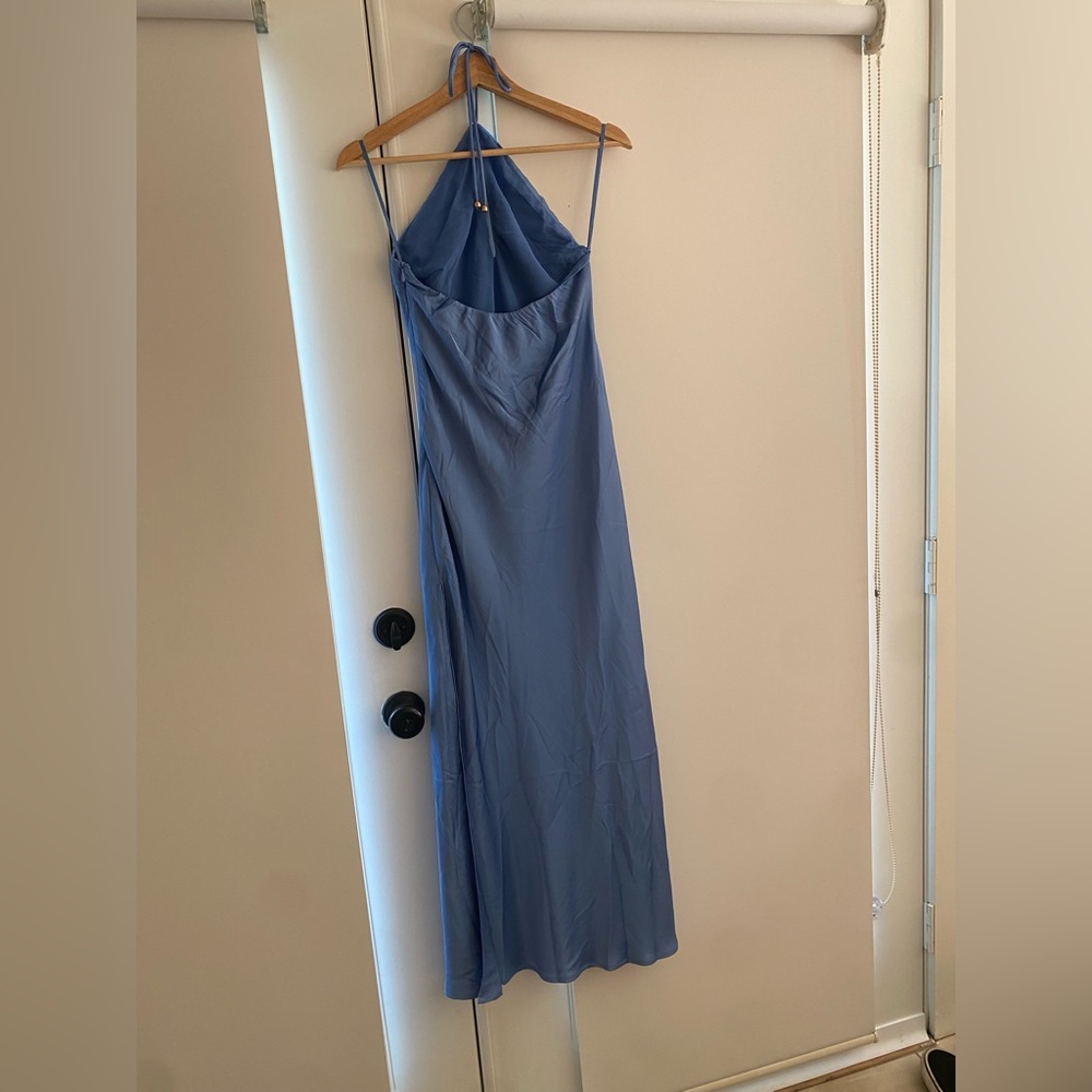 Elegant Blue Halter Maxi Dress - Picture 2 of 5